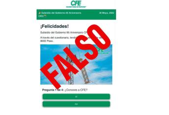 Advierte CFE por fraude y robo de datos en supuesto «subsidio»