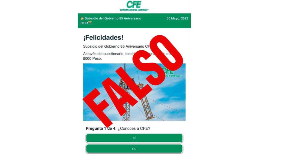 Advierte CFE por fraude y robo de datos en supuesto «subsidio»