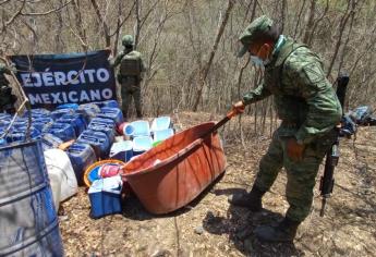 Desmantela Ejército 5 narcolaboratorios en Cosalá y uno más en Elota