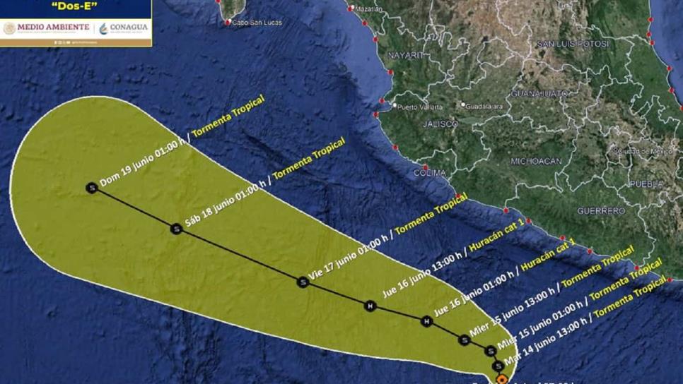 Se forma en el Pacífico la depresión tropical Dos-E