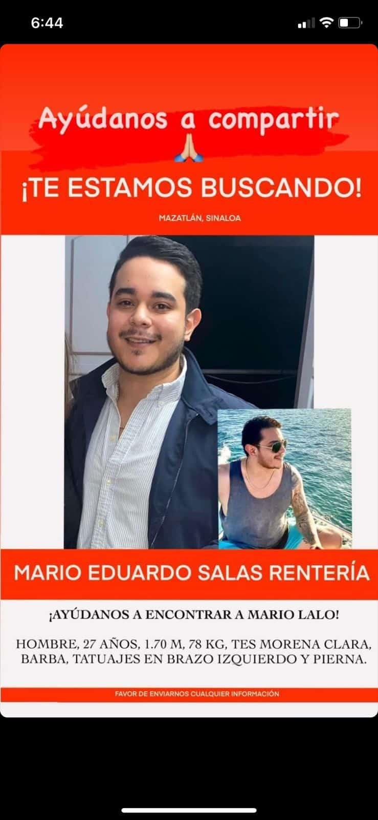 Desaparece Mario Eduardo; lo levantaron en zona turística de Mazatlán