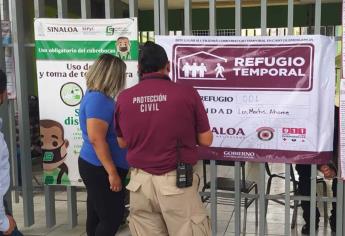 Habilitan y colocan lona de refugio temporal en el Cobaes 02 de Los Mochis