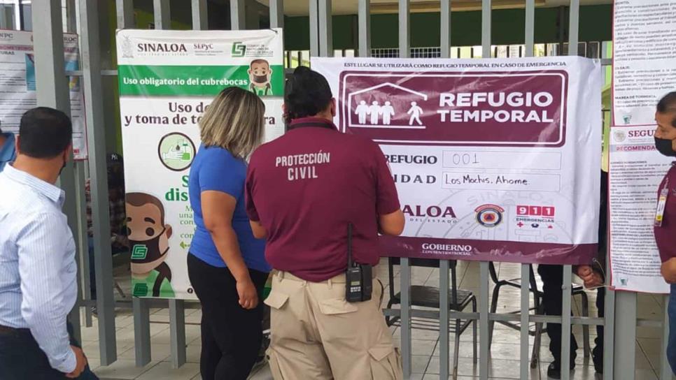 Habilitan y colocan lona de refugio temporal en el Cobaes 02 de Los Mochis