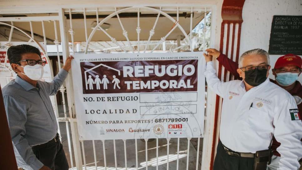 Instalan 18 refugios temporales en Guasave