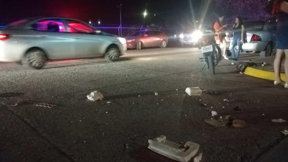 Motociclista queda lesionado en accidente en Los Mochis