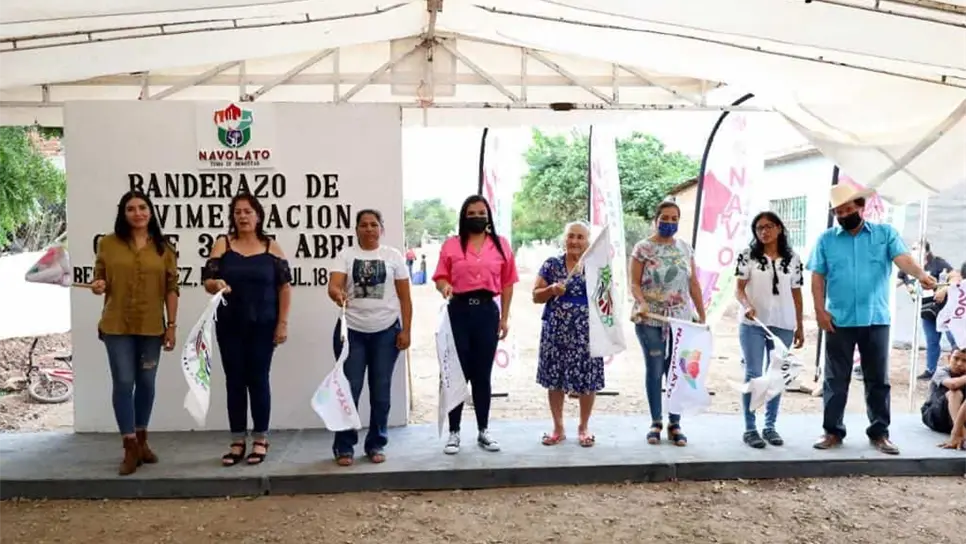 Dan banderazo de obra en colonia de Navolato