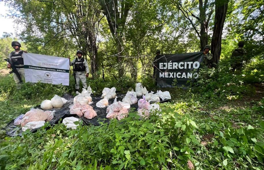 Guardia Nacional y Ejército desmantelan dos nuevos narcolaboratorios en Culiacán