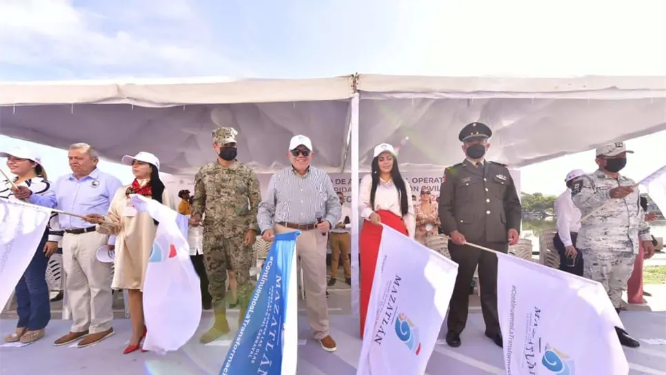 Previo a dar a conocer que tenía covid, el alcalde encabezó un evento. FOTO: Ayuntamiento de Mazatlán.