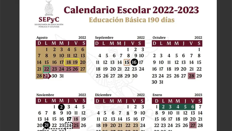 ¡Atención! Conoce el Calendario Escolar 2022-2023