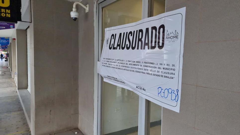 Por riesgo inminente clausuran temporalmente tienda departamental en Los Mochis 