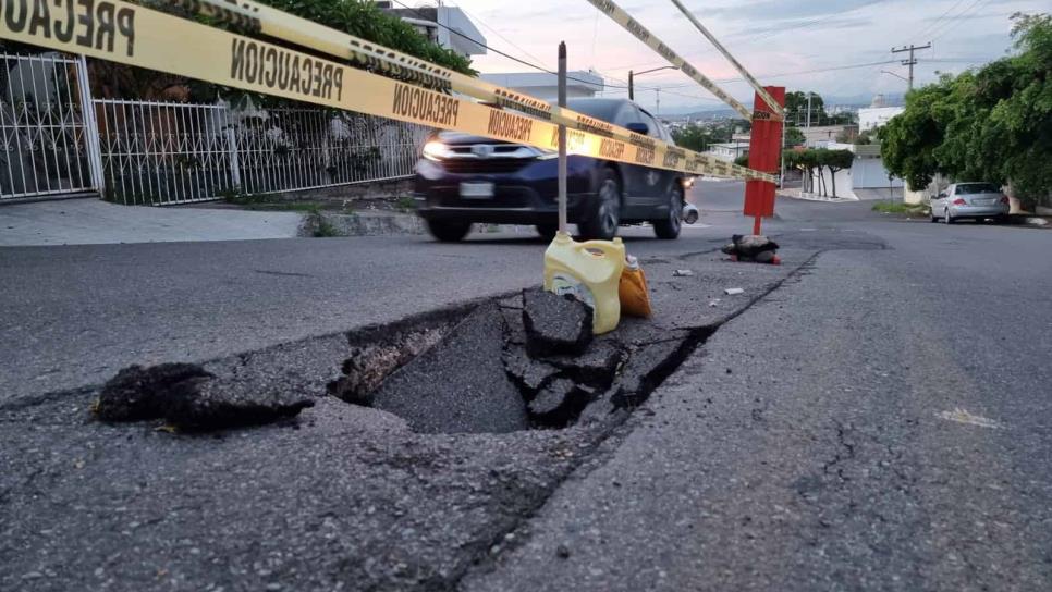 Se abre otro socavón; ahora fue en la colonia Nuevo Culiacán