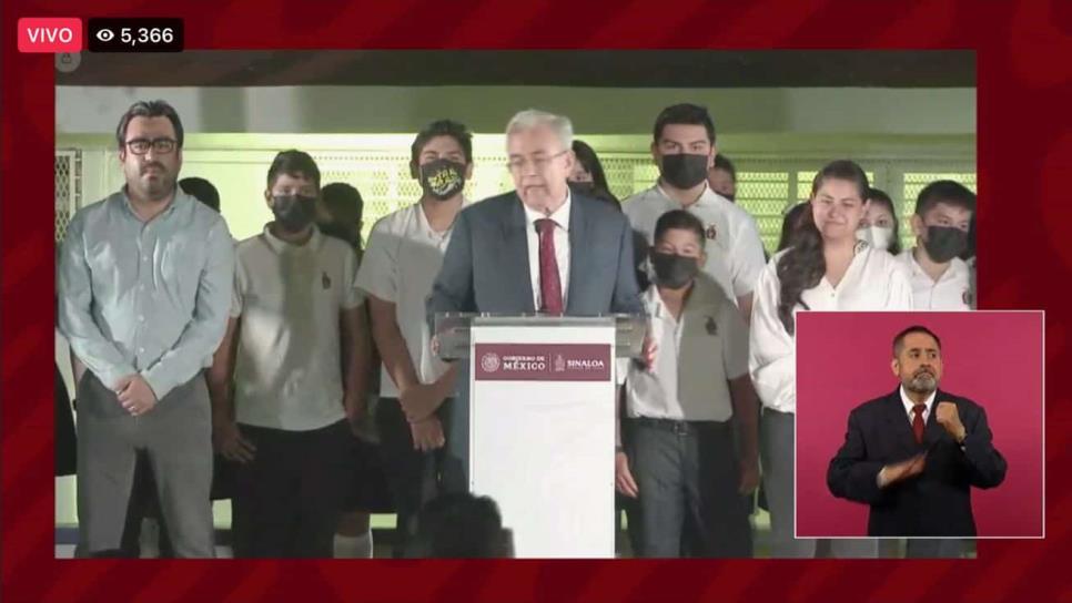 Rocha Moya inicia el nuevo ciclo escolar en «La Mañanera» de AMLO