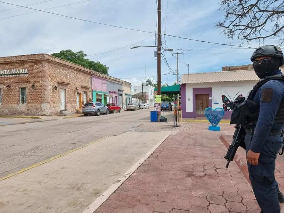 Elementos de Seguridad Pública del Estado montaron un operativo en Elota. FOTO: Seguridad Pública.
