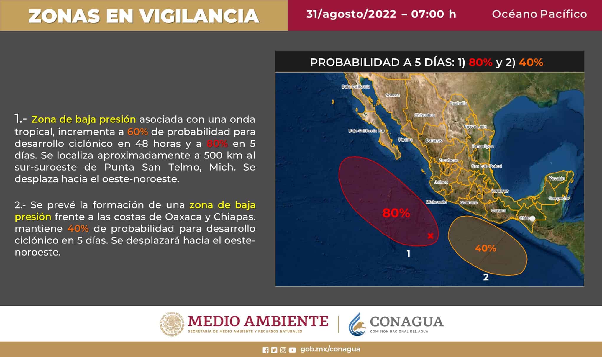 Por posible formación de huracán, PC Sinaloa monitorea trayectoria de baja presión
