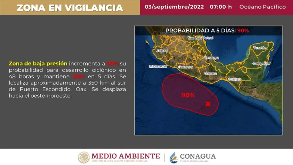 En horas puede formarse el «Kay» en el Pacífico; tiene el 90 % de avance: PC