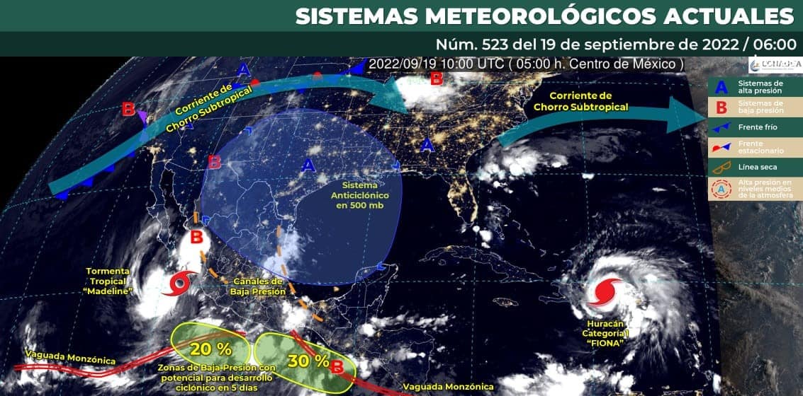 Tormenta Tropical «Madeline» traerá lluvias intensas a Sinaloa