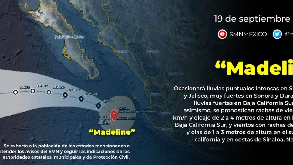 «Madeline» no representa ningún peligro para Sinaloa: PC