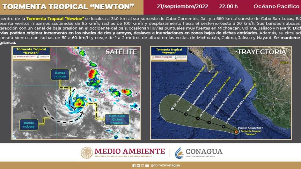 En el Pacífico Mexicano se forma la Tormenta Tropical Newton