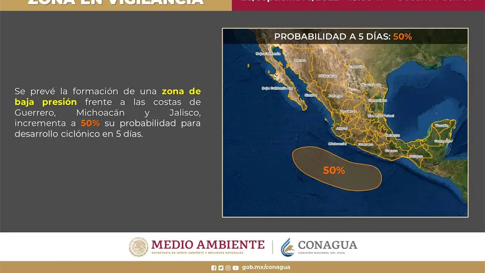 Vigilan el Océano Pacífico por la formación de «Orlene»