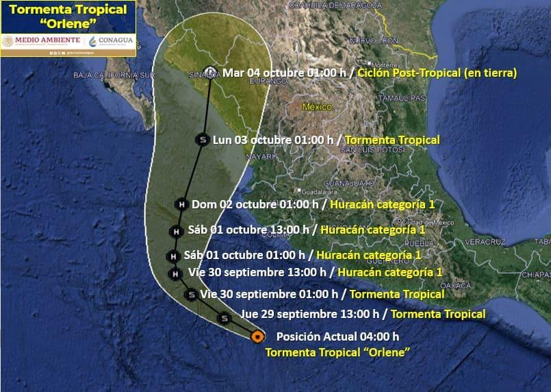 Se forma la tormenta tropical «Orlene» en el Pacífico