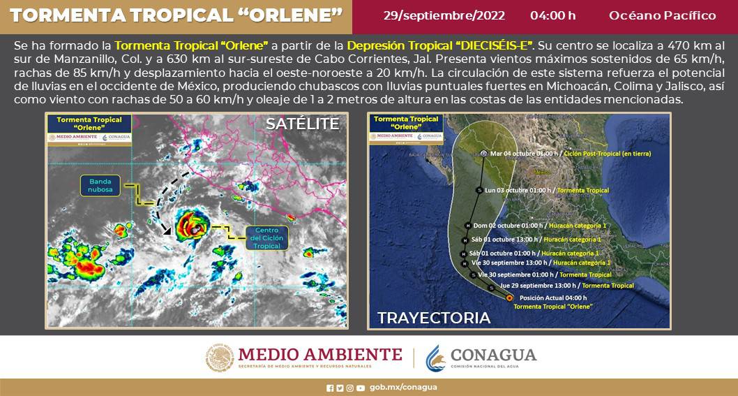 «Orlene» será huracán categoría 2 y tocaría tierra en Eldorado, Sinaloa