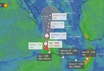 Tormenta tropical Orlene cambia de rumbo y se dirige a Mazatlán; sigue la trayectoria en vivo