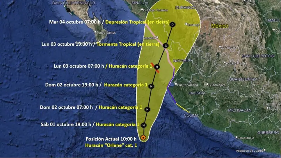 «Orlene» se intensifica a huracán