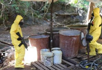 SEDENA y Policía Estatal localiza y asegura presuntos laboratorios en la sierra entre Sinaloa y Durango