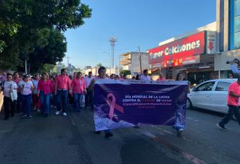 Con caminata conmemoran el Día Internacional de la Lucha contra el Cáncer de Mama en Culiacán