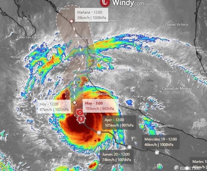 ¡Atención! «Roslyn» se intensifica a categoría 3