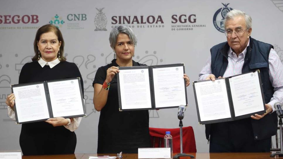 Sinaloa firma convenio de colaboración con la Comisión Nacional de Búsqueda de Personas Desaparecidas