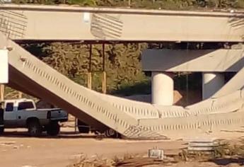 Un accidente de maniobra provocó la caída de vigas del puente El Quelite: SOP