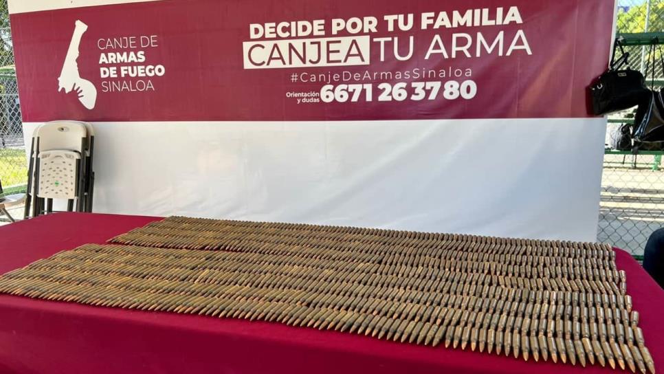 Mil cartuchos para “Cuerno de Chivo” son canjeados en programa «Canje de Armas de Fuego » en Culiacán