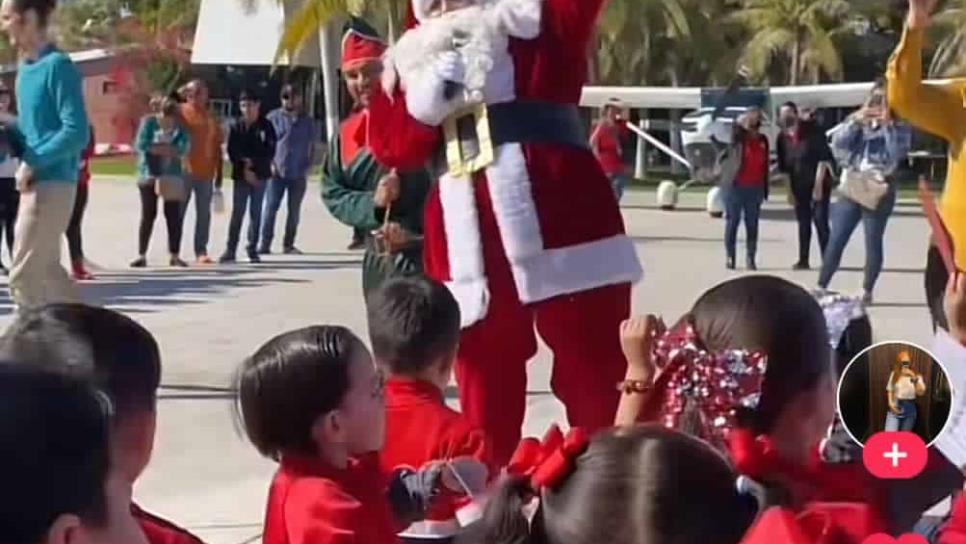 En avioneta llega «Santa Claus» a Culiacán  y recoge las cartitas de los niños