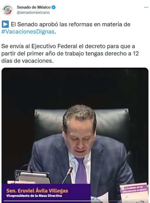 Senado avala reforma de Vacaciones Dignas