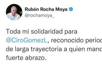 Rocha Moya se solidariza con periodista Ciro Gómez tras atentado