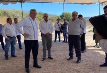 Rocha Moya y AMLO visitan la presa Picachos; la obra garantizará el acceso al agua en el sur de Sinaloa