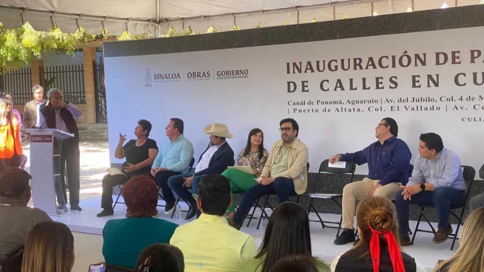 Rocha Moya inaugura cinco nuevas calles pavimentadas para Culiacán