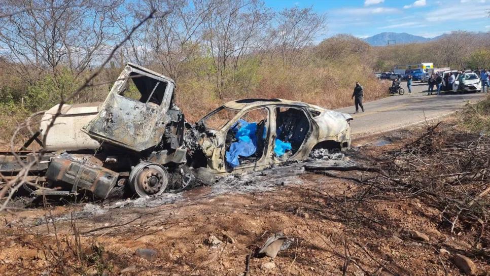 Fueron cinco los muertos tras choque de pipa y BMW en la carretera Sanalona-Tamazula
