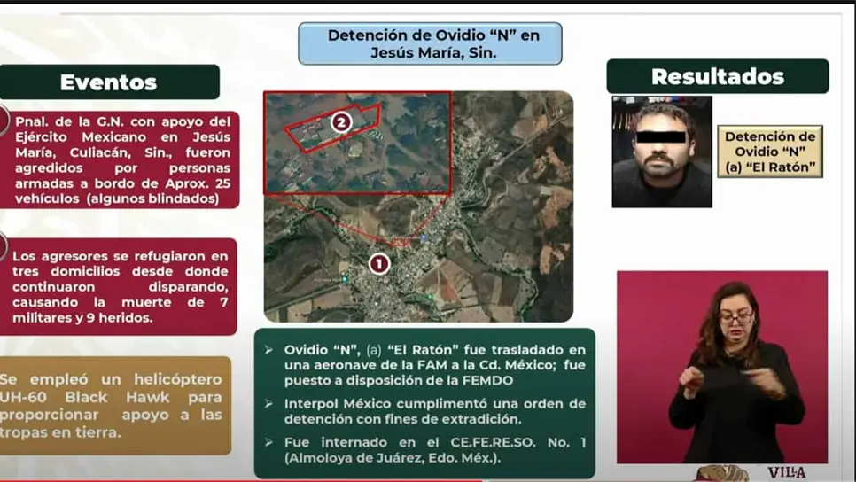 Niegan intervención de Estados Unidos en la captura de Ovidio Guzmán