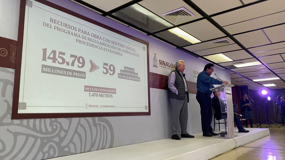 Invertirán cerca de $146 millones en obras de pavimentación para Sinaloa