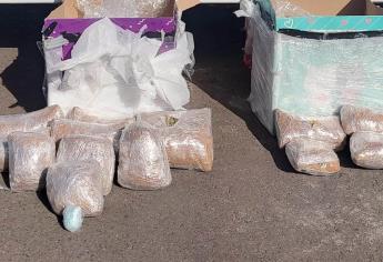 Interceptan cristal oculto en marcos de espejo y mil pastillas de fentanilo, en paquetería de Culiacán