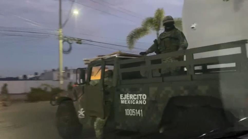 Ejército Mexicano monta operativo en sector Villas del Río en Culiacán