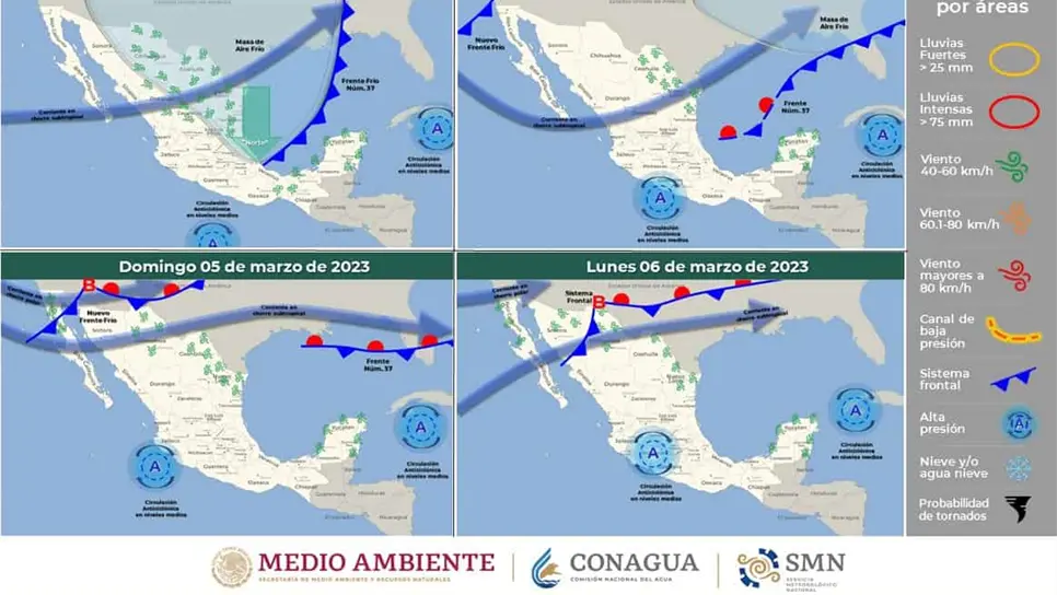 El Sistema Meteorológico Nacional informó que habrá bajas temperaturas. | FOTO: SMN.