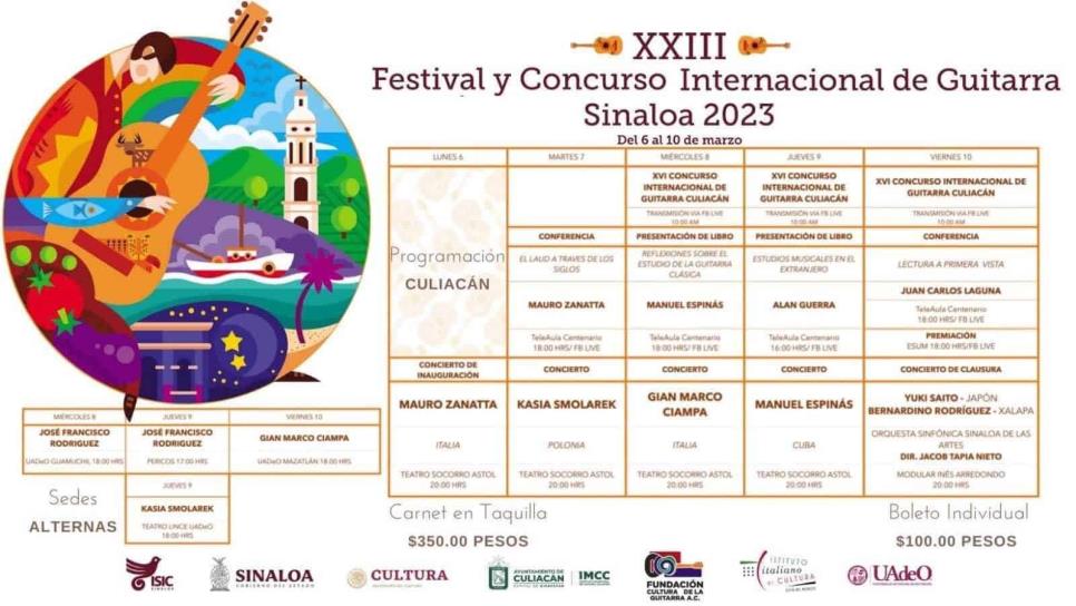 Vive una semana de festival con el «Concurso Internacional de Guitarra Sinaloa 2023»
