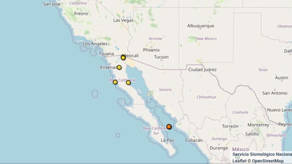 Se registran 5 sismos sobre Falla de San Andrés