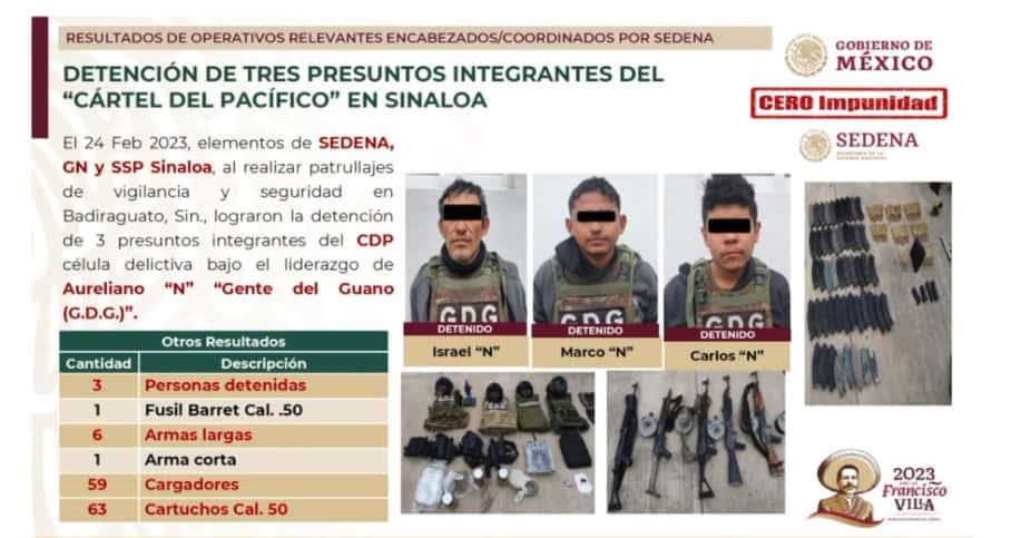 Policía Estatal participó en detención de los 3 hombres que eran «Gente del Guano»