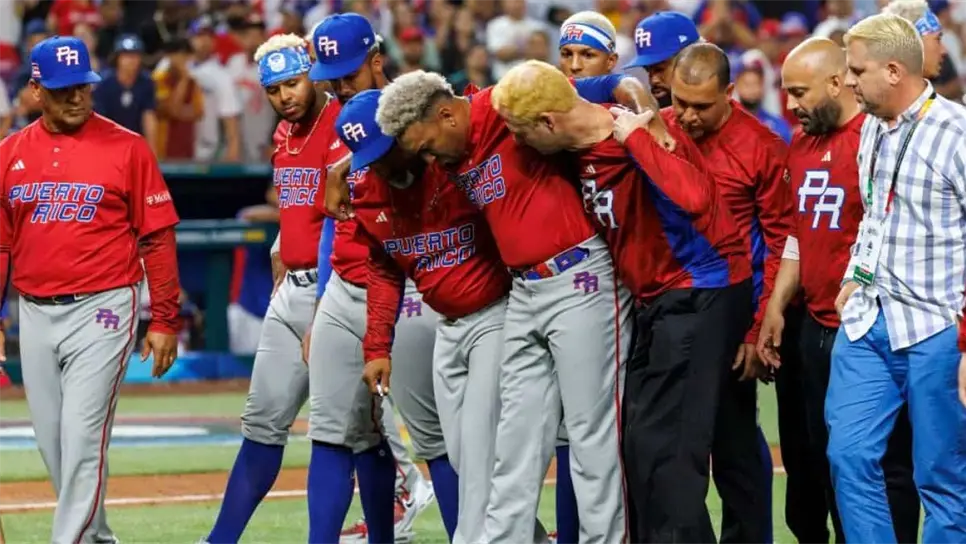 Edwin Díaz se lesionó durante la celebración de su selección. FOTO: Internet