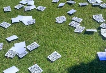 Con drones, arrojan volantes en la UAS con la leyenda «libertad»