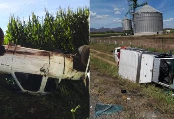 Imparables los accidentes; vuelcan dos camionetas, ahora en Ahome y Guasave